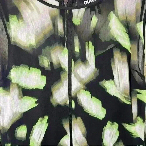 DKNY | NWT Womens Abstract Print Midi Dress in Black Lazer Multi | Size Large - Picture 4 of 15